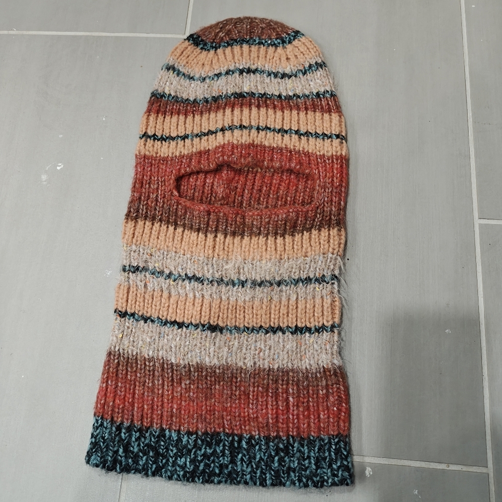 Orange knit balaclava